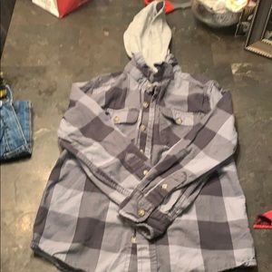 Boys hooded button up shirt